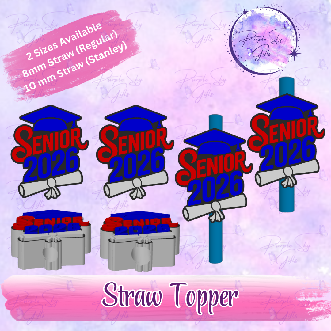 Senior 2026 Cap and Diploma Straw Topper
