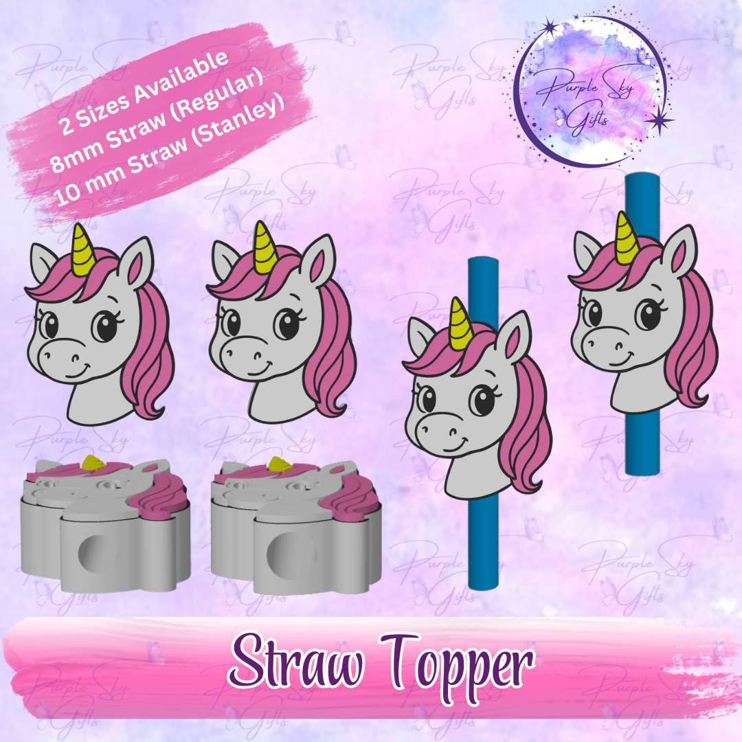 Cute Unicorn Straw Topper