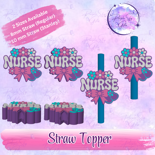 Floral Nurse Straw Topper