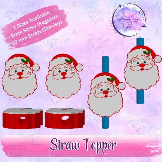 Jolly Santa Straw Topper