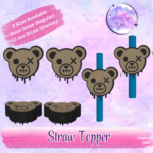 Creepy Voodoo Bear Straw Topper