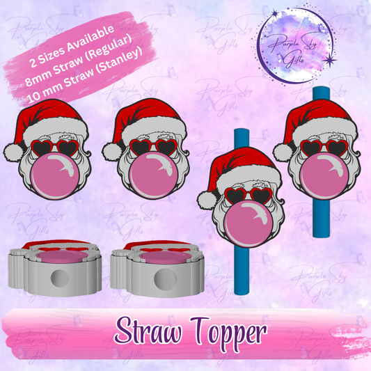 Bubblegum Santa Straw Topper