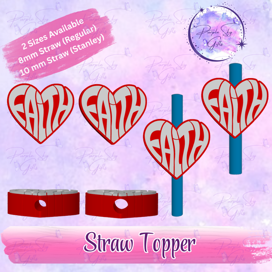 Faith Christian Heart Straw Topper