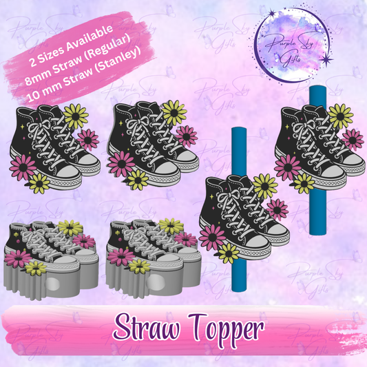 Sneakers and Flowers Straw Topper