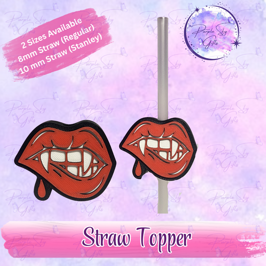 Bloody Vampire Lips Straw Topper