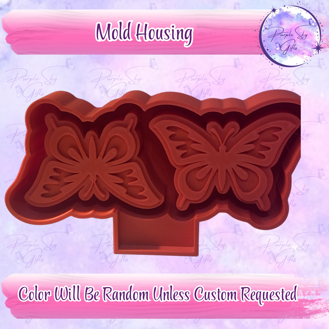 Simple Butterfly Vent Clip Sized Freshie Mold Housing or Silicone Mold
