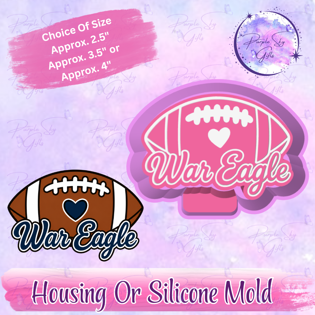 War Eagle Football Freshie Housing or Silicone Mold
