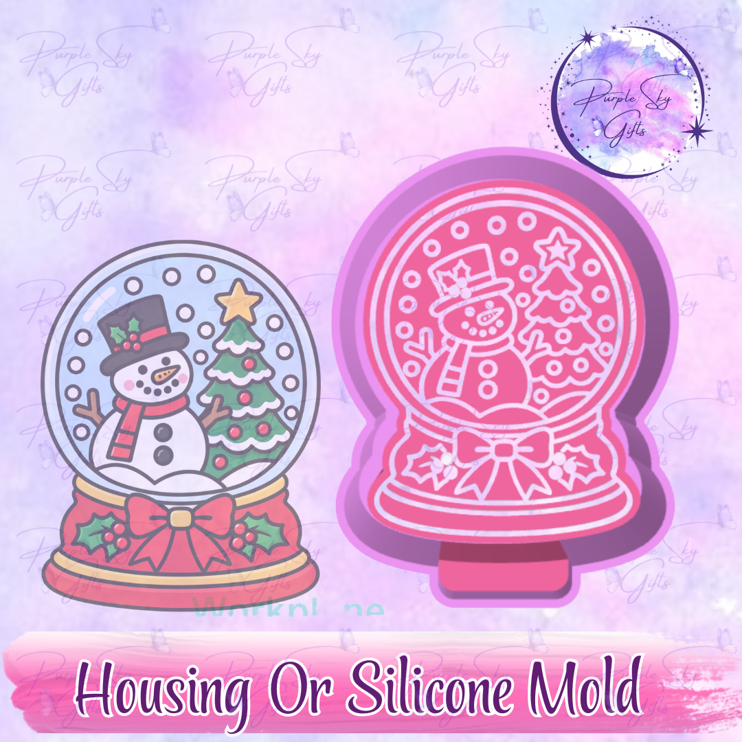 Snowman Snow Globe Freshie Mold Housing or Silicone Mold