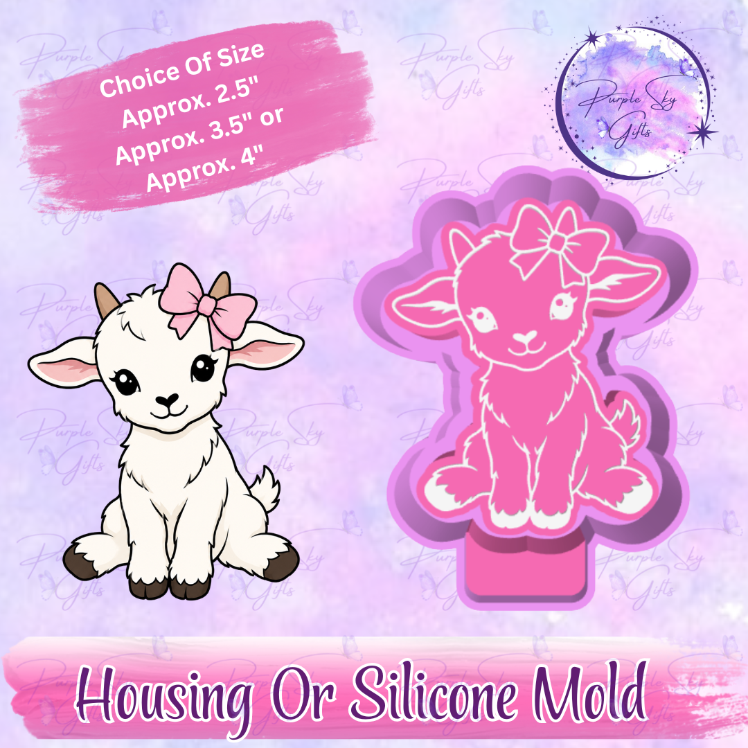 Sitting Baby Goat Freshie Housing or Silicone Mold