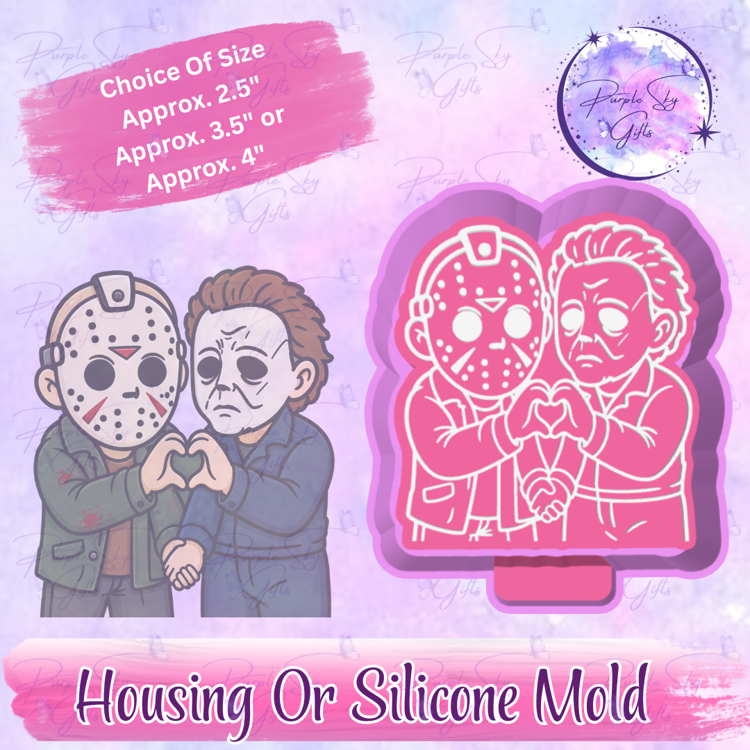 Horror Friends Hand Heart Jason and Michael Mold Housing or Silicone Mold