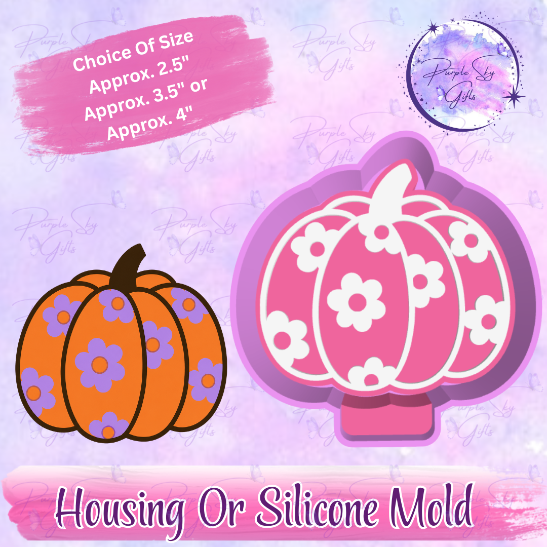 Floral Pumpkin Freshie Housing or Silicone Mold