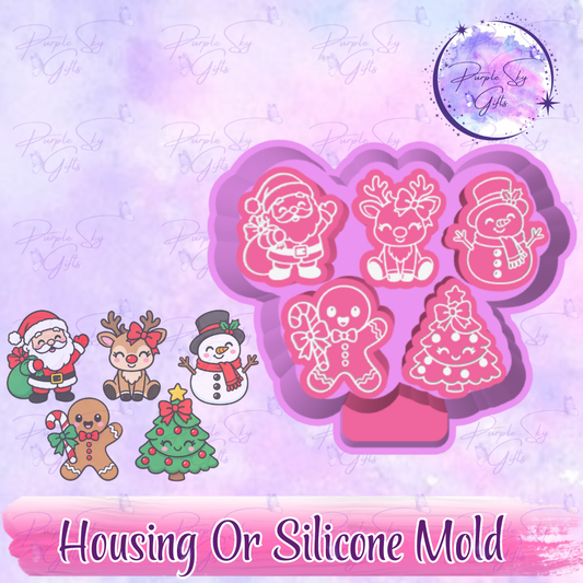 5 pack of Christmas Freshie Charms - Mold Housing or Silicone Mold