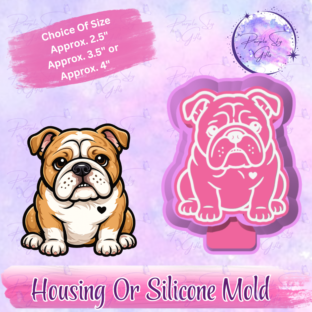 English Bulldog Love Freshie Housing or Silicone Mold