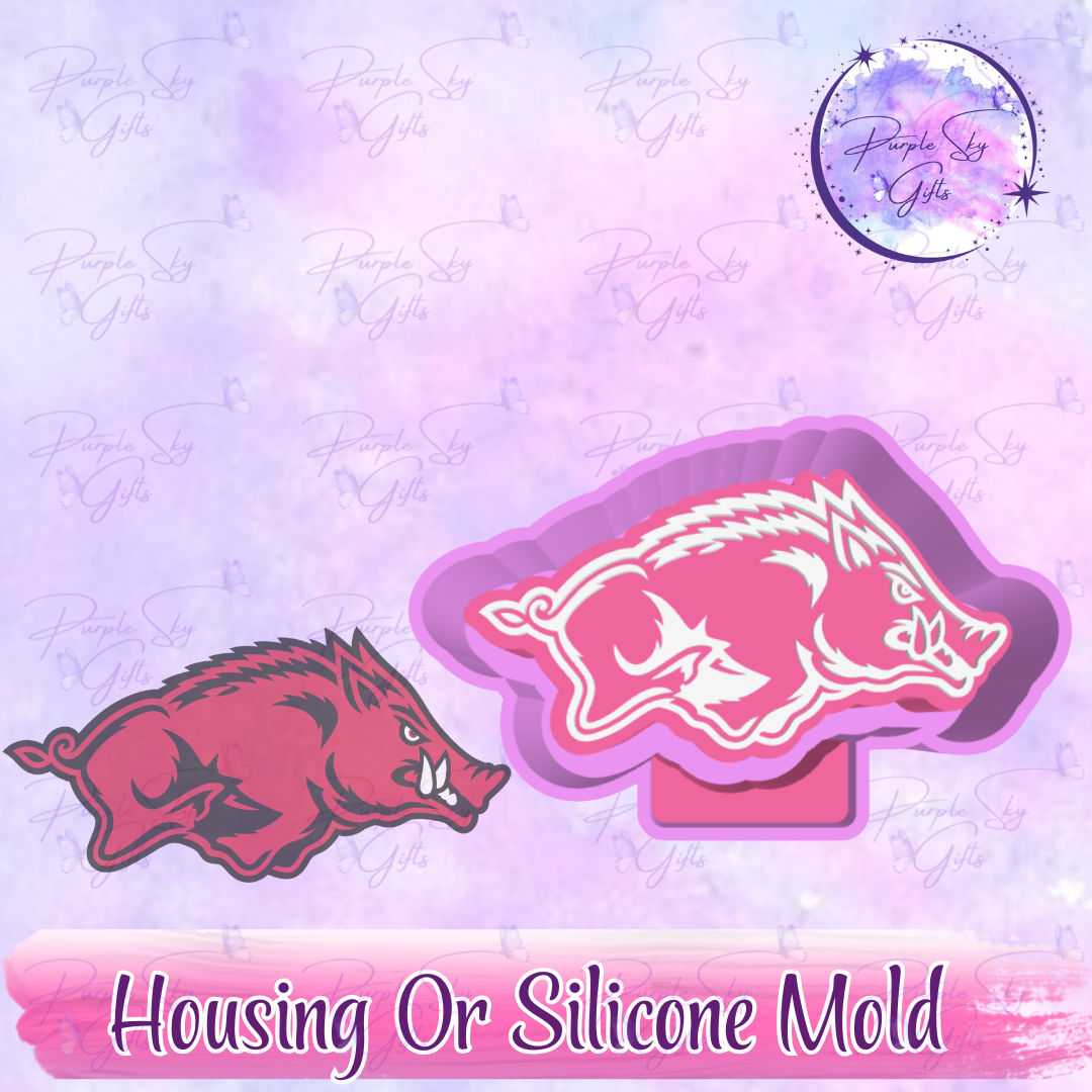 Wild Boar, Razorback Freshie Mold Housing or Silicone Mold