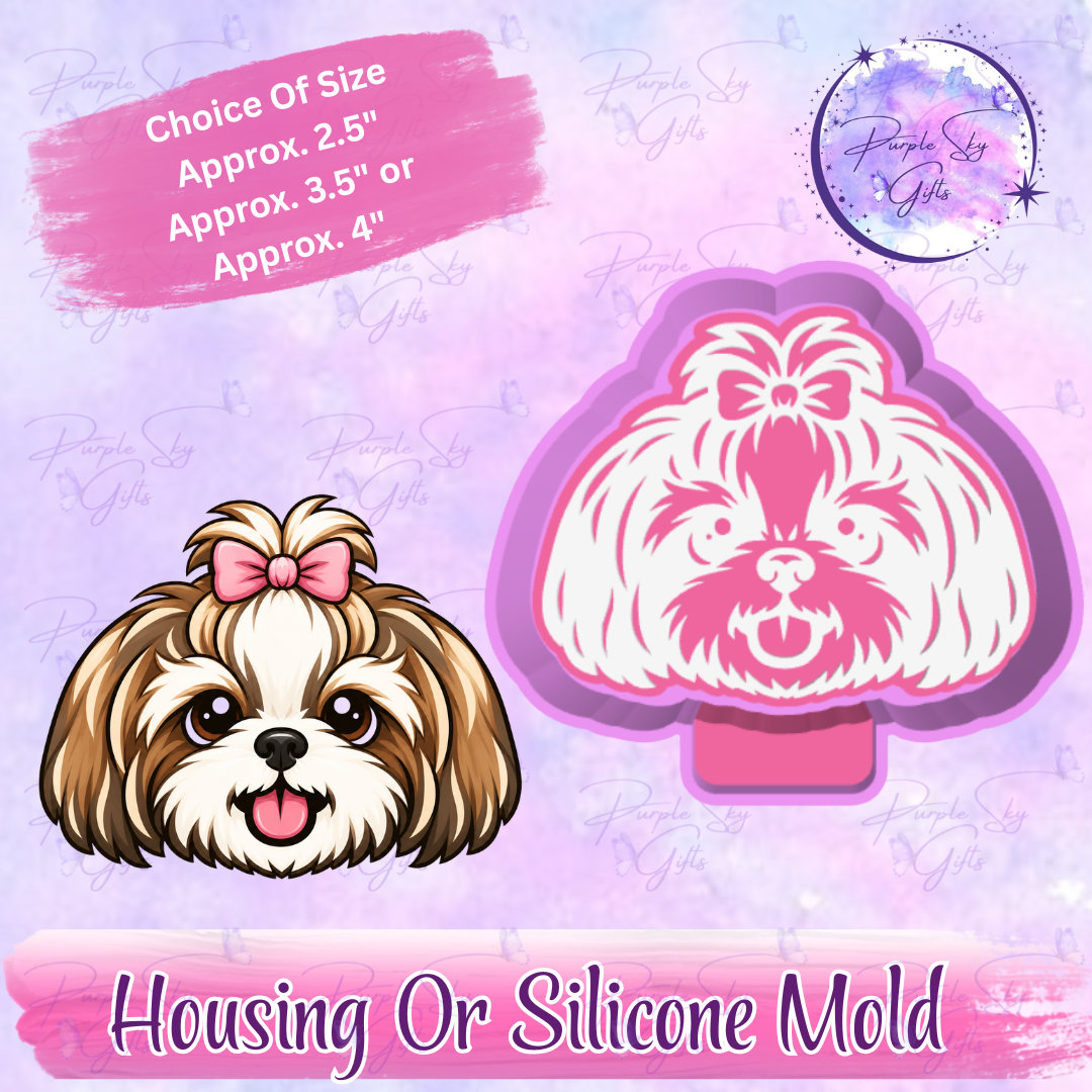 Shih Tzu With Bow Freshie Housing or Silicone Mold