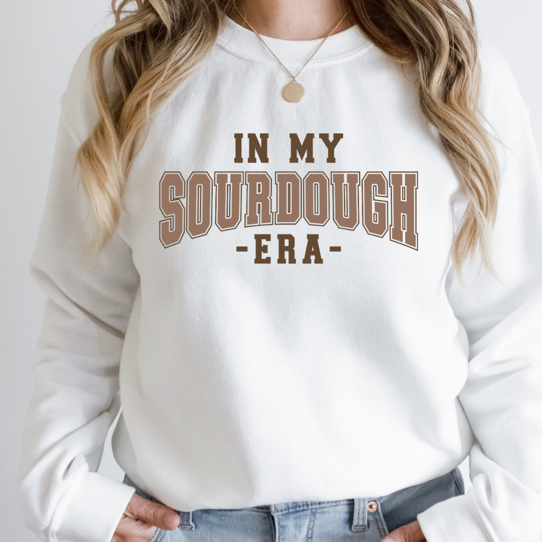 In My Sourdough Era Brown Varsity Font T-Shirt, or Crewneck - Unisex Style Great Gift