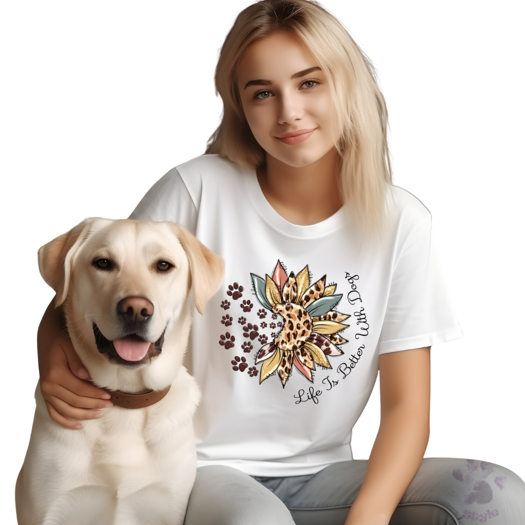 Life Is Better With Dogs Unisex Human T-Shirt, Crewneck, Or Hoodie