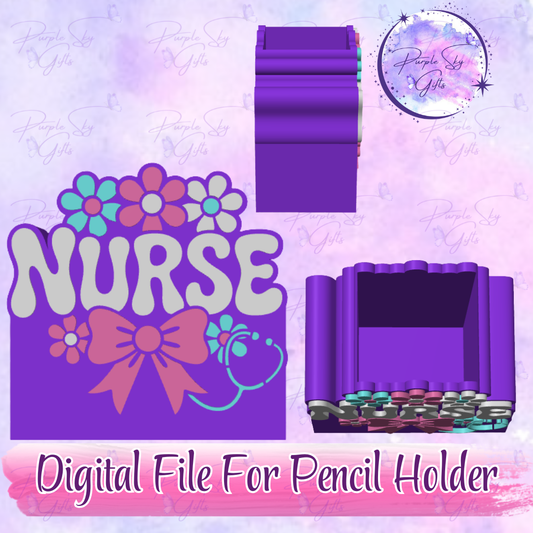 Floral Nurse STL and 3MF DIGITAL FILES For Desk Pencil Holder