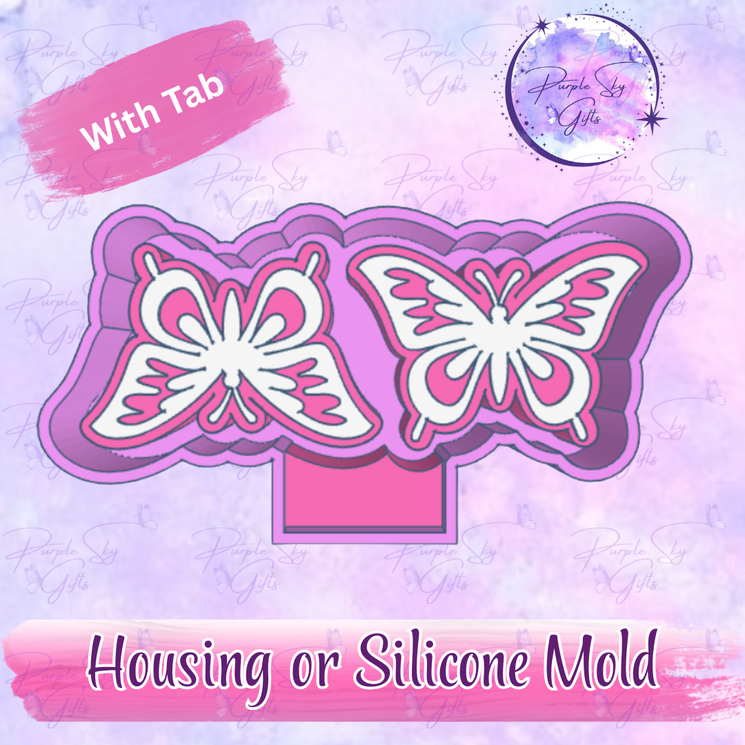 Simple Butterfly Vent Clip Sized Freshie Mold Housing or Silicone Mold