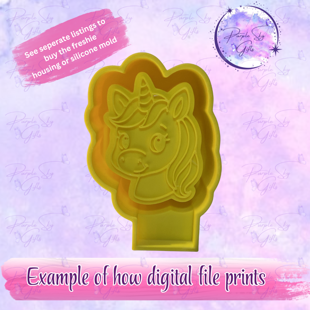 Cute Unicorn Freshie Mold Housing STL Digital File