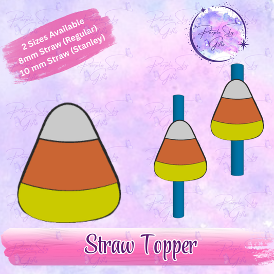 Candy Corn Halloween Straw Topper