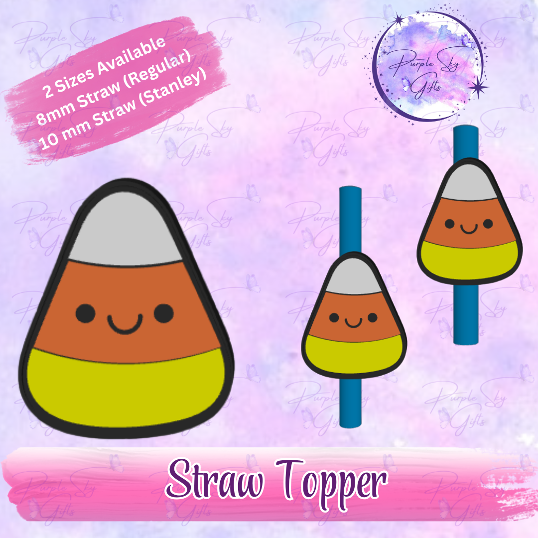 Happy Candy Corn Halloween Straw Topper
