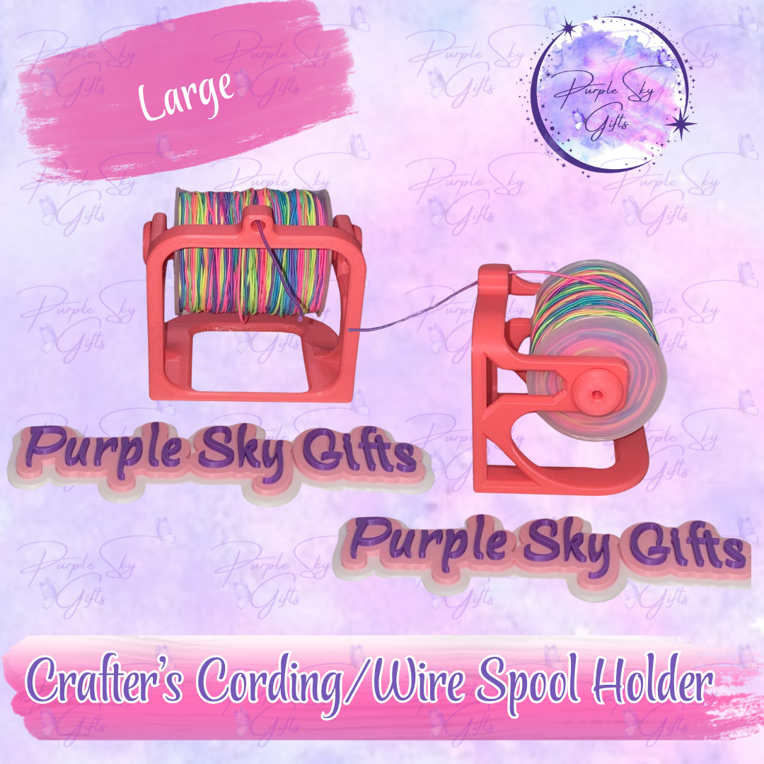 Crafter's Cording/Wire Spool Holder With Adapter for Large and Small Holed Spools -Two Sizes