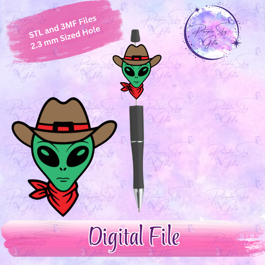Alien Cowboy Focal Bead Digital STL and 3MF Files