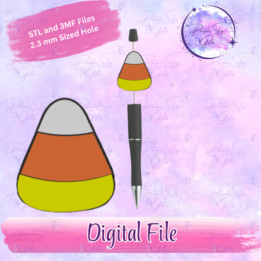 Candy Corn Focal Bead Digital STL and 3MF Files