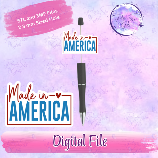 Made In America Focal Bead Digital STL and 3MF Files