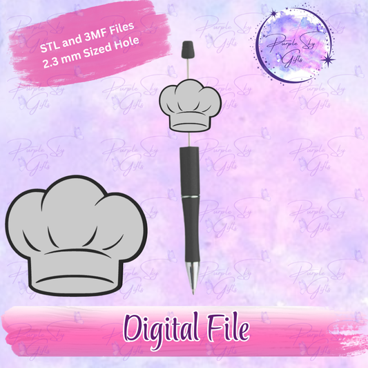Chef's Hat Focal Bead Digital STL and 3MF Files