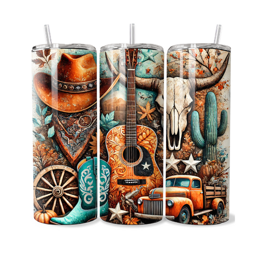 Country Western Fall Vibes 20 or 30 oz Tumbler