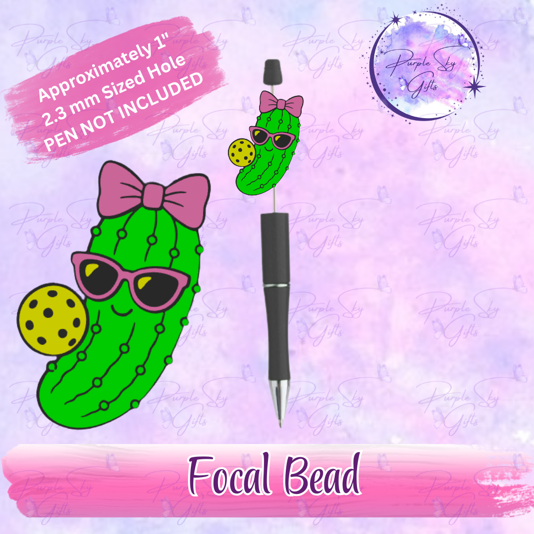 Pickleball Pickle Girl Focal Bead