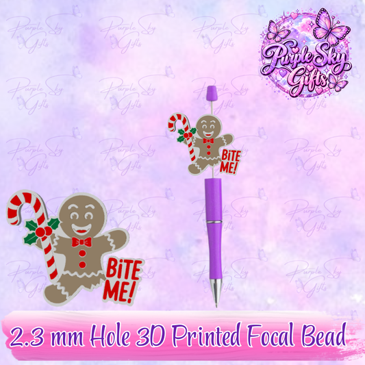 Bite Me Gingerbread Man Focal Bead