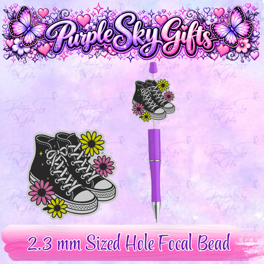 Sneakers and Flowers Focal Bead
