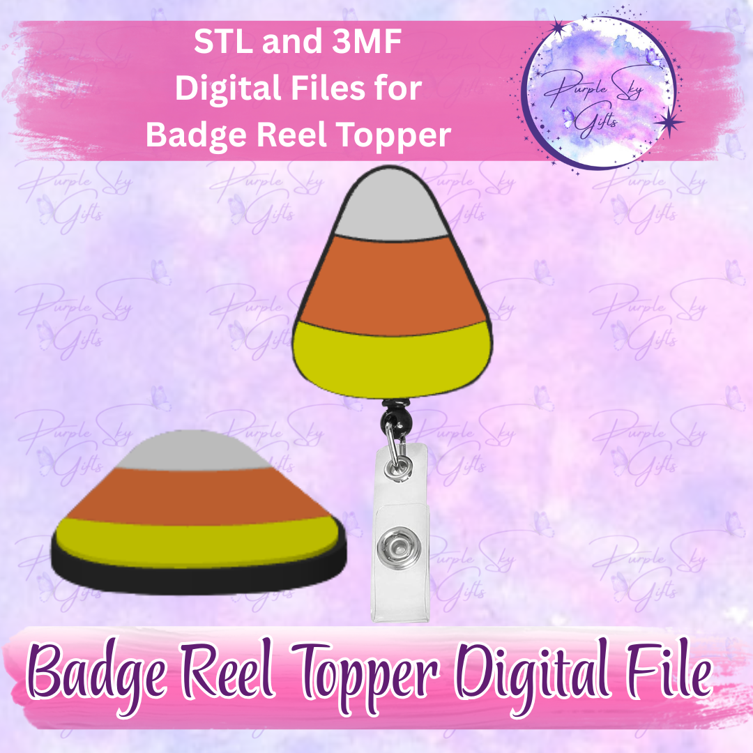 Candy Corn Badge Reel Topper STL and 3MF Files