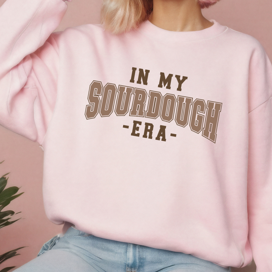 In My Sourdough Era Brown Varsity Font T-Shirt, or Crewneck - Unisex Style Great Gift