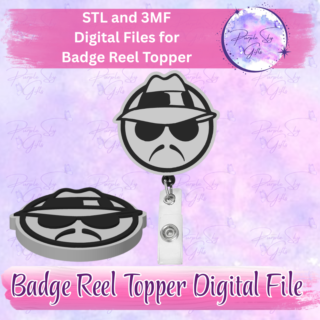 Lowrider Cholo Man Badge Reel Topper STL and 3MF Files
