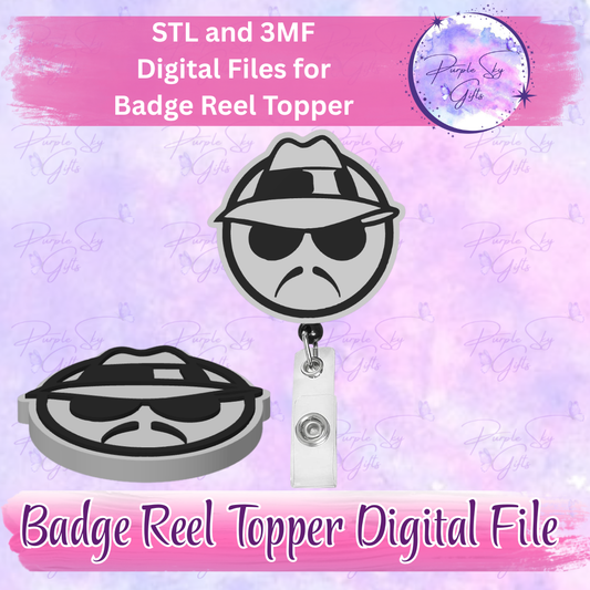 Lowrider Cholo Man Badge Reel Topper STL and 3MF Files