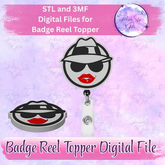 Lowrider Chola Woman Badge Reel Topper STL and 3MF Files