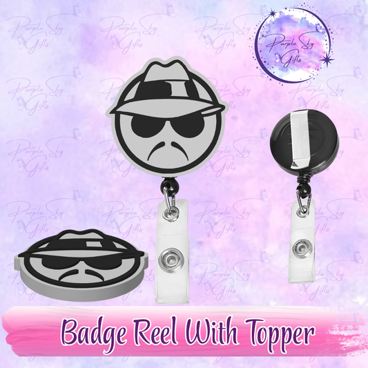 Lowrider Cholo Man Badge Reel With Topper - Or Topper Only