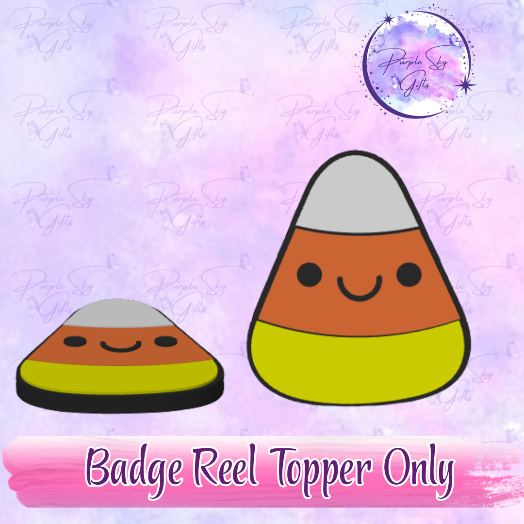 Happy Candy Corn Badge Reel With Topper - Or Topper Only