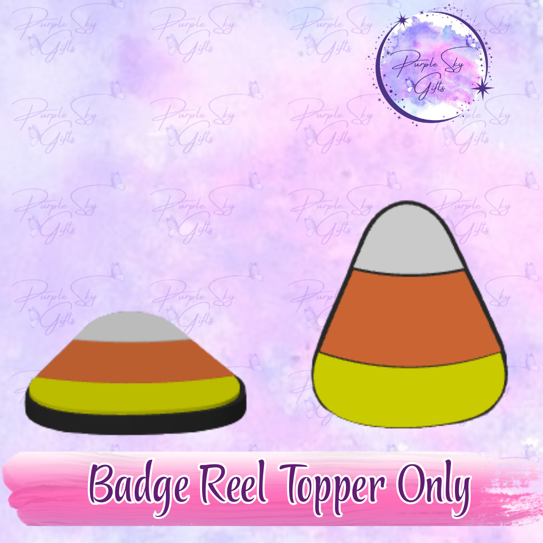 Candy Corn Badge Reel With Topper - Or Topper Only