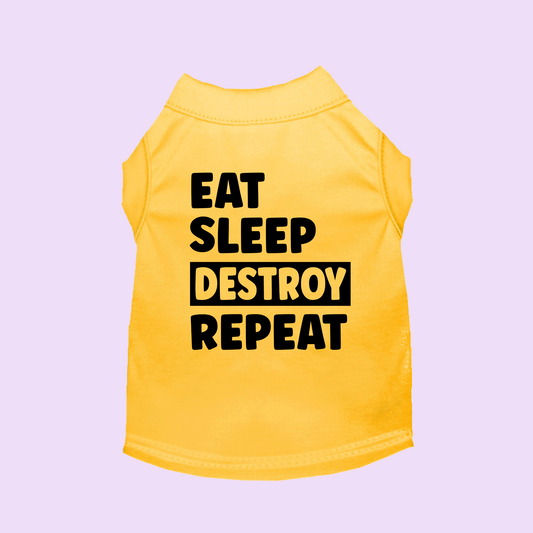 Eat Sleep Destroy Repeat Toddler/Youth Size Single Color Screen Print Transfer Destash