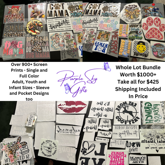 HUGE Bundle Of Full and Single Color Screen Prints - All Sizes - Over 900 Prints - One Low Price
