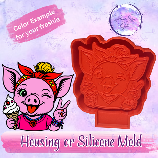 Ice Cream Piggy Mold Housing or Silicone Mold