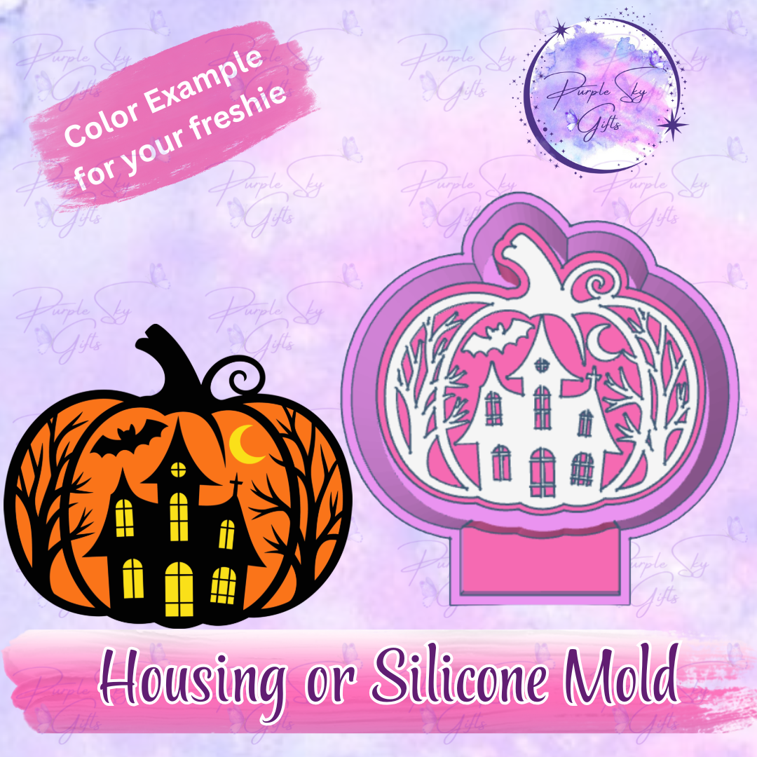 Haunted House Pumpkin Mold Housing or Silicone Mold