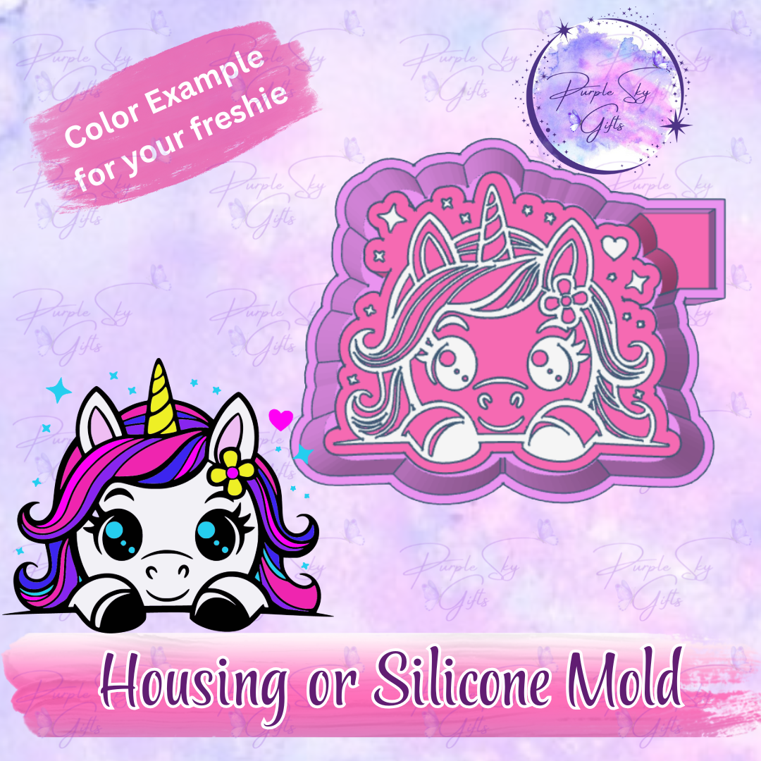 Peeking Unicorn Mold Housing OR Silicone Mold