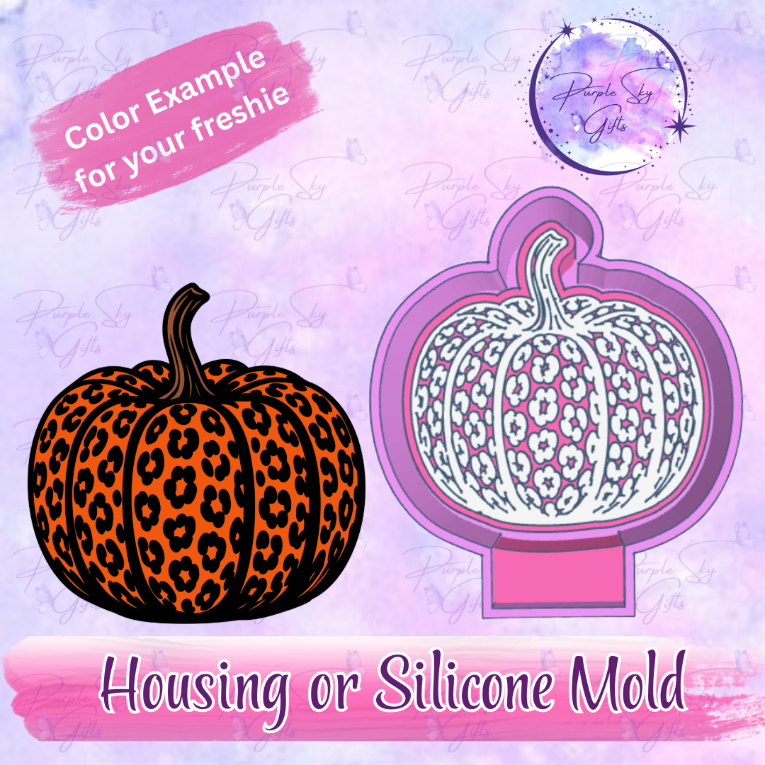 Leopard Print Pumpkin Mold Housing or Silicone Mold