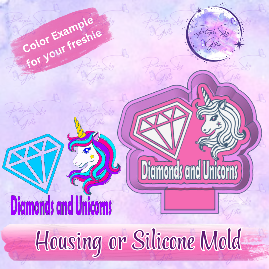 Diamonds and Unicorns Mold Housing or Silicone Mold